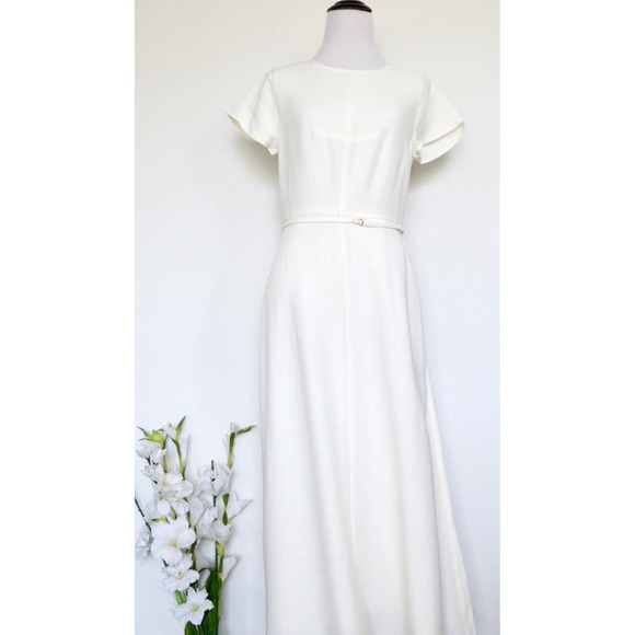 NEW! J. Crew Mathilde Midi Dress Luster Canvas Short Sleeve Cream Ivory SZ 2 - Picture 7 of 12